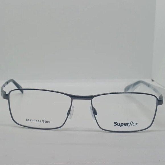NWT MEN'S SUPERFLEX EYEGLASS FRAMES SF527 GUNMETAL - Picture 1 of 3